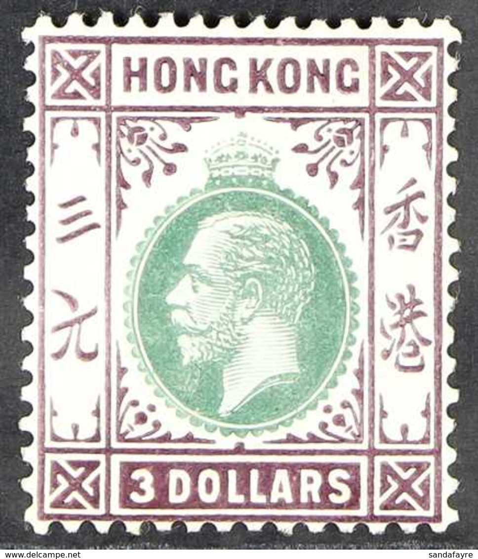 1912 $3 Green And Purple, Wmk MCA, Geo V, SG 114, Very Fine Mint. For More Images, Please Visit Http://www.sandafayre.co - Other & Unclassified