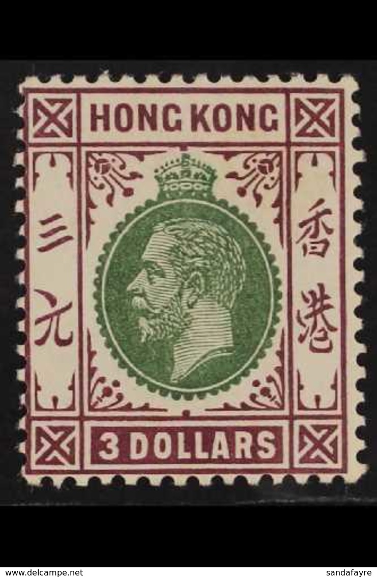 1912 - 21 $3 Green And Purple, Wmk Mult Crown CA, SG 114, Very Fine Mint. For More Images, Please Visit Http://www.sanda - Andere & Zonder Classificatie