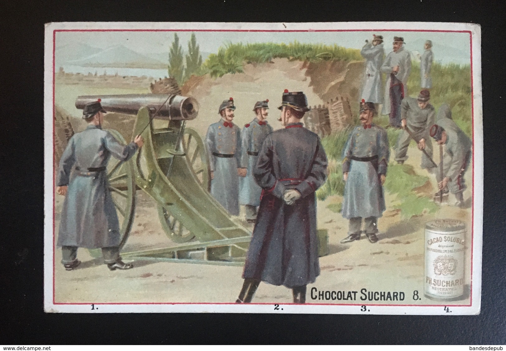 Suchard Chromo Armee Suisse Artillerie Canon   Schweiz Militaire - Suchard