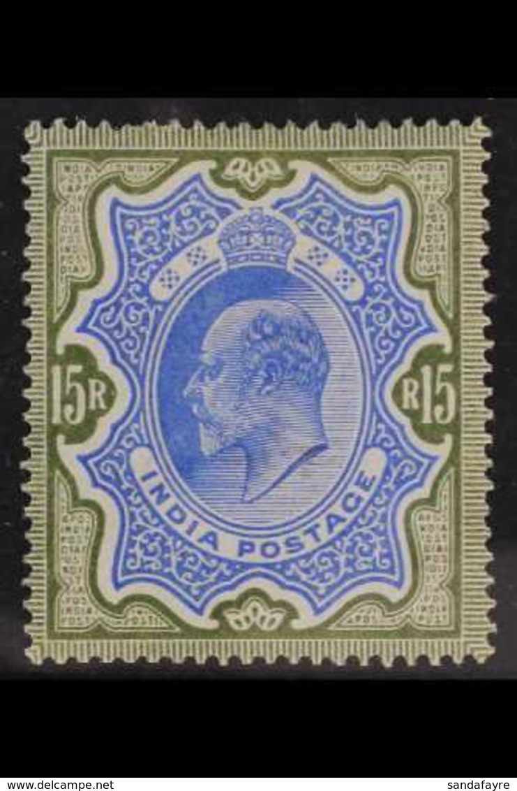 1902-11 15r Blue And Olive Green, SG 146, Fine Mint, One Shorter Perf At Top For More Images, Please Visit Http://www.sa - Altri & Non Classificati