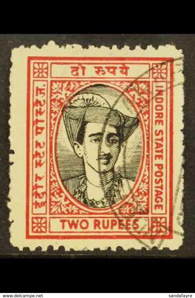 INDORE 1940-46 2R Black And Carmine, SG 42, Used, Corner Crease. For More Images, Please Visit Http://www.sandafayre.com - Other & Unclassified