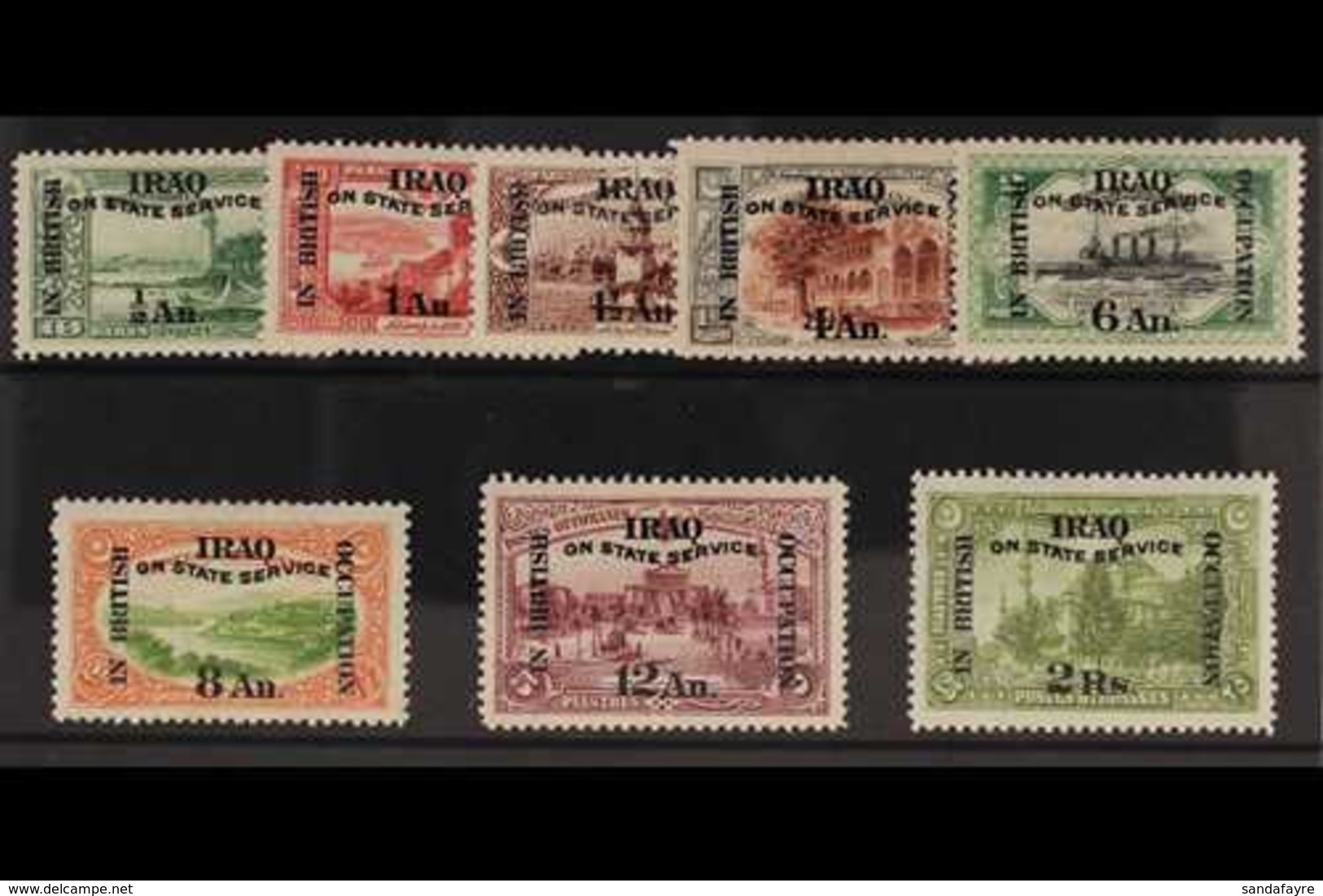 OFFICIAL 1921-23 (wmk Mult Script CA) Complete Set, SG O33/40, Very Fine Mint, Some Values Never Hinged. Lovely! (8 Stam - Irak