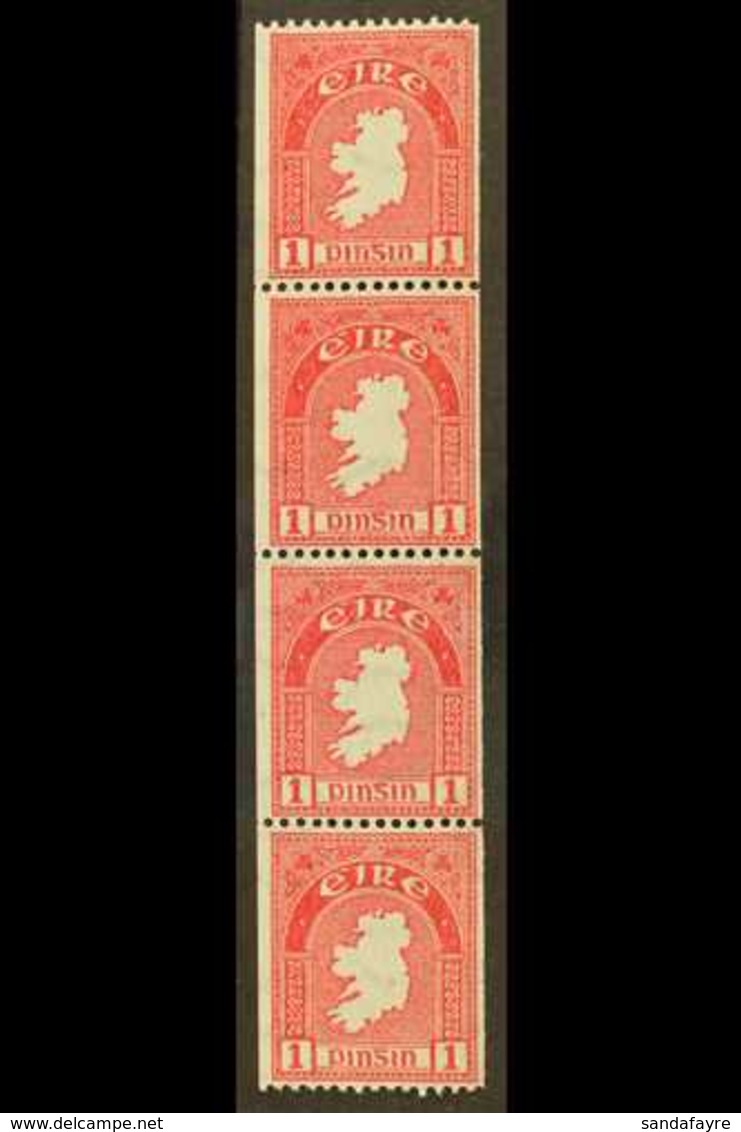 1940 COIL STAMP 1d Carmine, Perf 14 X Imperf, SG 112b, Mint Never Hinged Strip Of Four.  For More Images, Please Visit H - Sonstige & Ohne Zuordnung