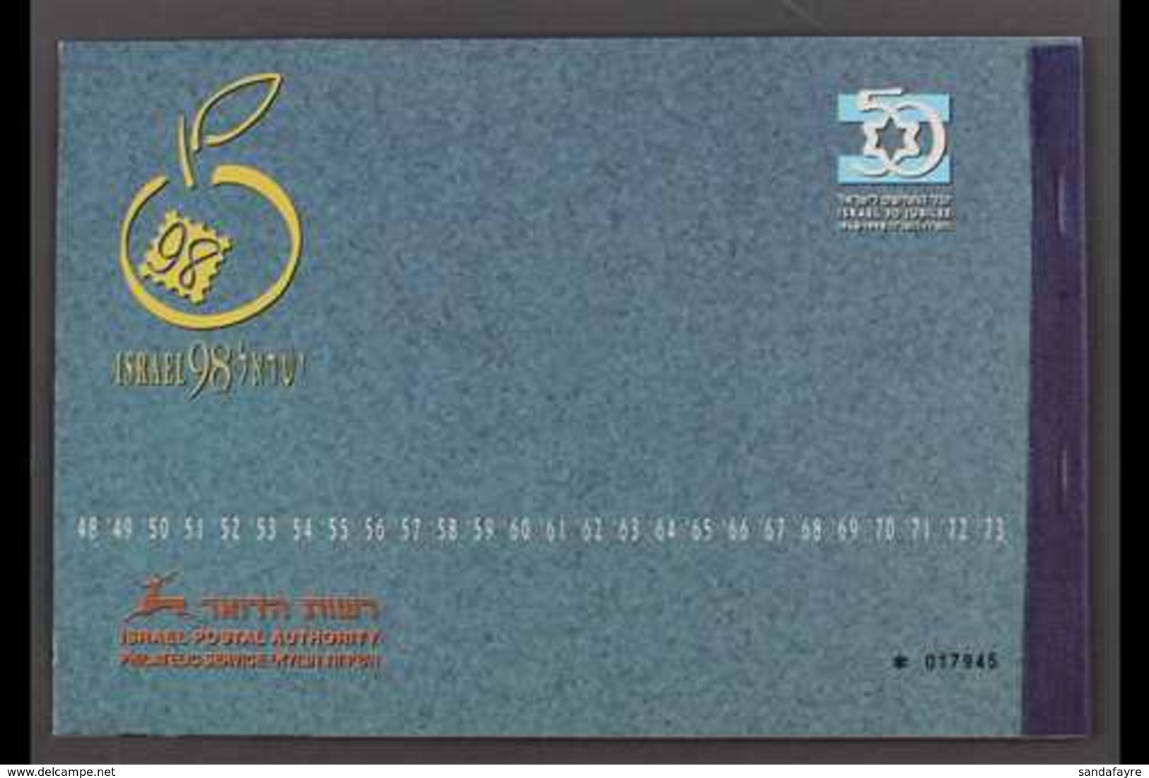 1998 50th Anniv Of State Of Israel Complete Prestige Booklet With Nine Panes (SG SB33, Bale PB.1), Superb Never Hinged M - Autres & Non Classés