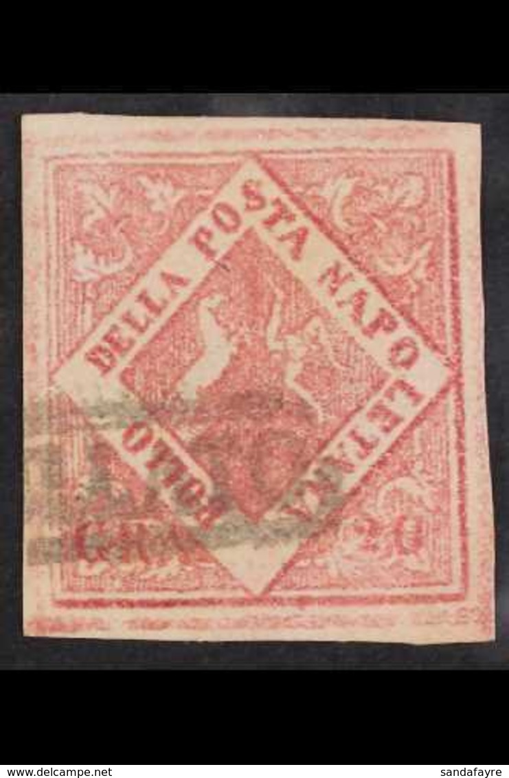 NAPLES 1859 - 61 20gr Carmine Rose, Type VII, POSTAL FORGERY, Sass F14, Very Fine Used. For More Images, Please Visit Ht - Ohne Zuordnung