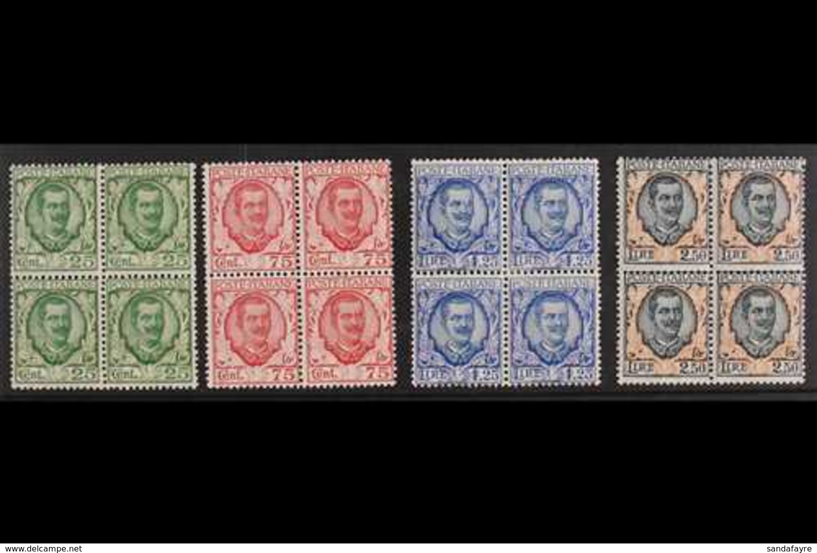 1926 King Complete Set (Sassone 200/03, SG 181 & 185/87), Never Hinged Mint BLOCKS Of 4, Fresh & Attractive. (4 Blocks = - Non Classés