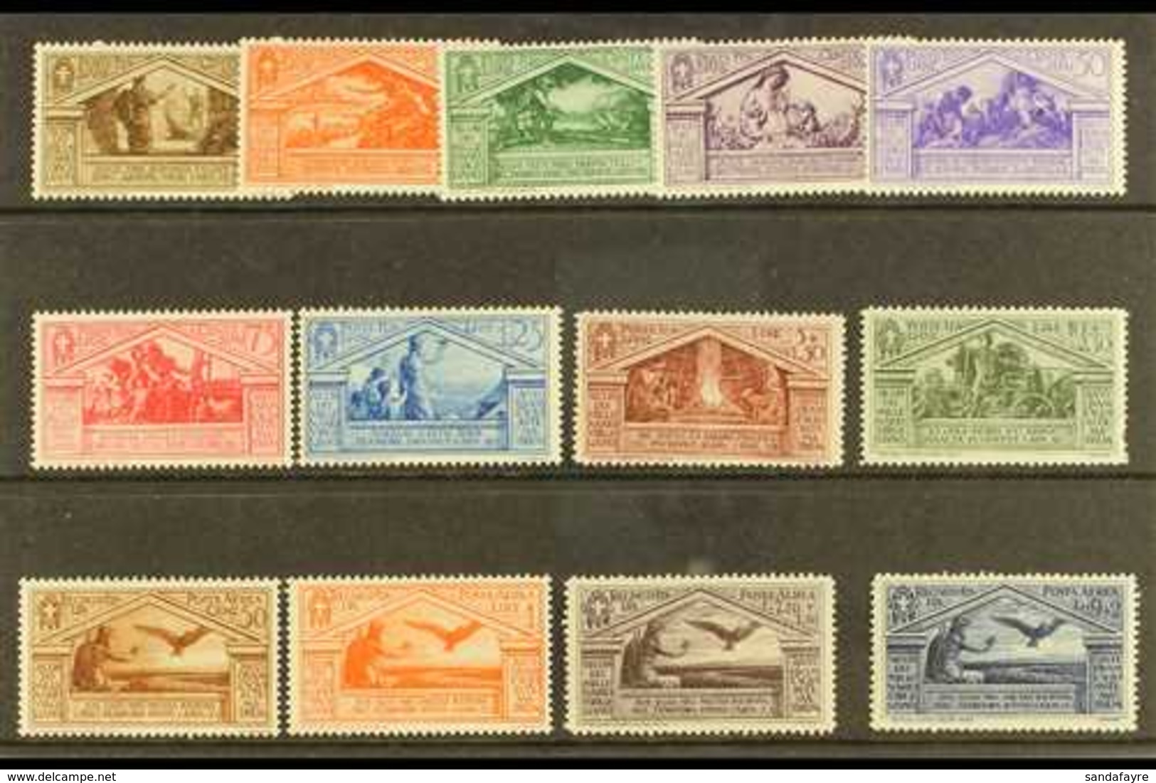 1930 Virgil  Postage And Air Sets Complete, Sass S. 58, Fresh Mint, The 10L Postage With Perf Fault, All Others Very Fin - Unclassified