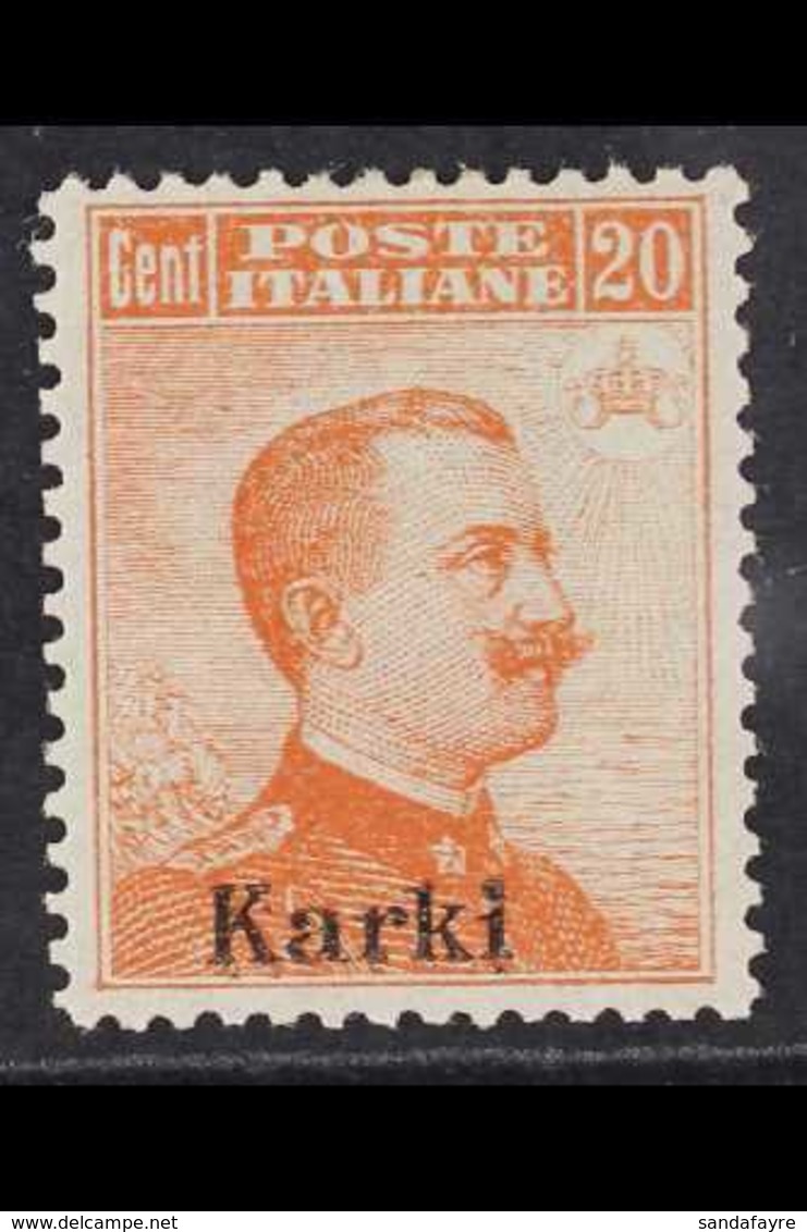 CARCHI (KARKI) 1912-21 20c Orange Overprint No Watermark (Sassone 9, SG 9D), Superb Mint, Very Fresh. For More Images, P - Other & Unclassified