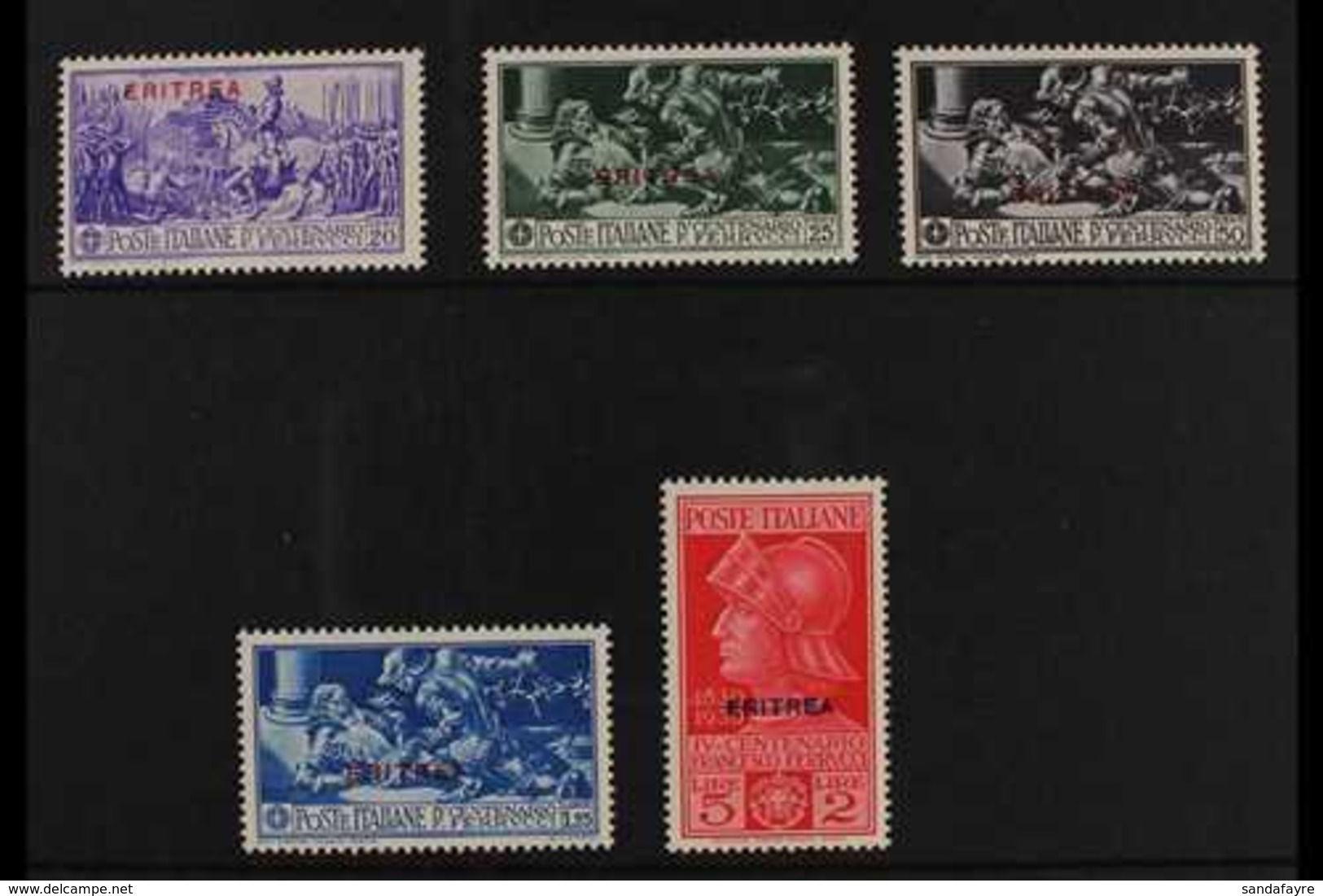 ERITREA 1930 Ferrucci Overprints Complete Set (SG 161/65, Sassone 165/69), Never Hinged Mint, Very Fresh. (5 Stamps) For - Sonstige & Ohne Zuordnung