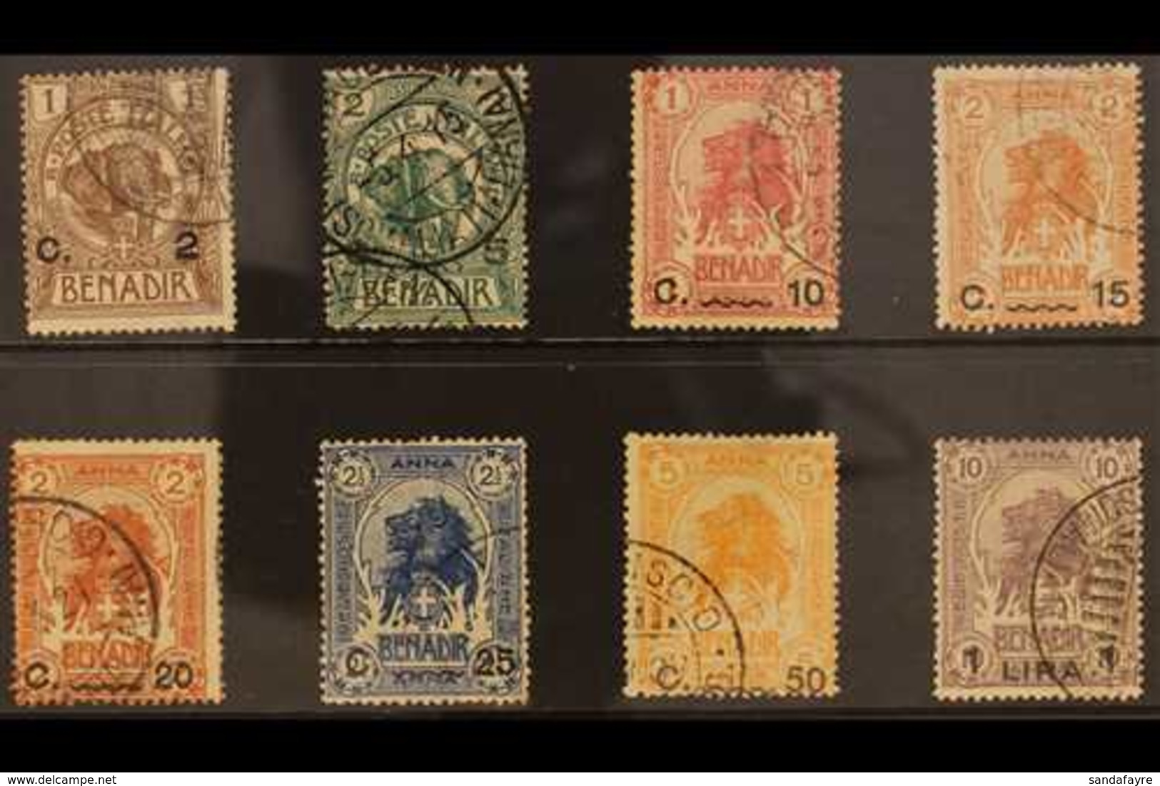 SOMALIA 1906-16 Surcharges Set (Sass S. 3a, SG 10/16), Fine Used. (8 Stamps) For More Images, Please Visit Http://www.sa - Sonstige & Ohne Zuordnung