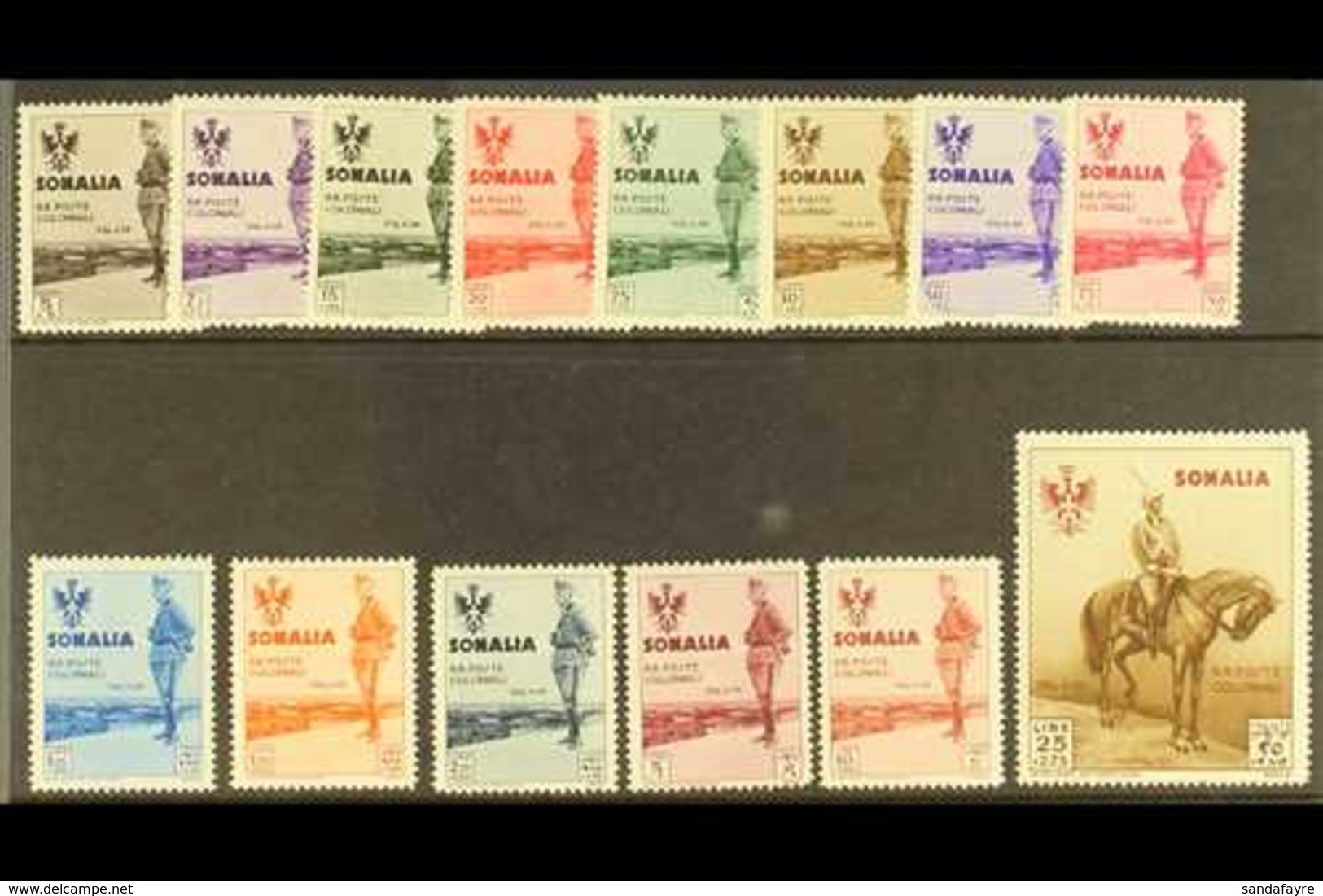 SOMALIA 1935 King Of Italy's Visit Complete Set (Sassone 199/211, SG 209/22), Never Hinged Mint, 25L With Small Natural  - Other & Unclassified