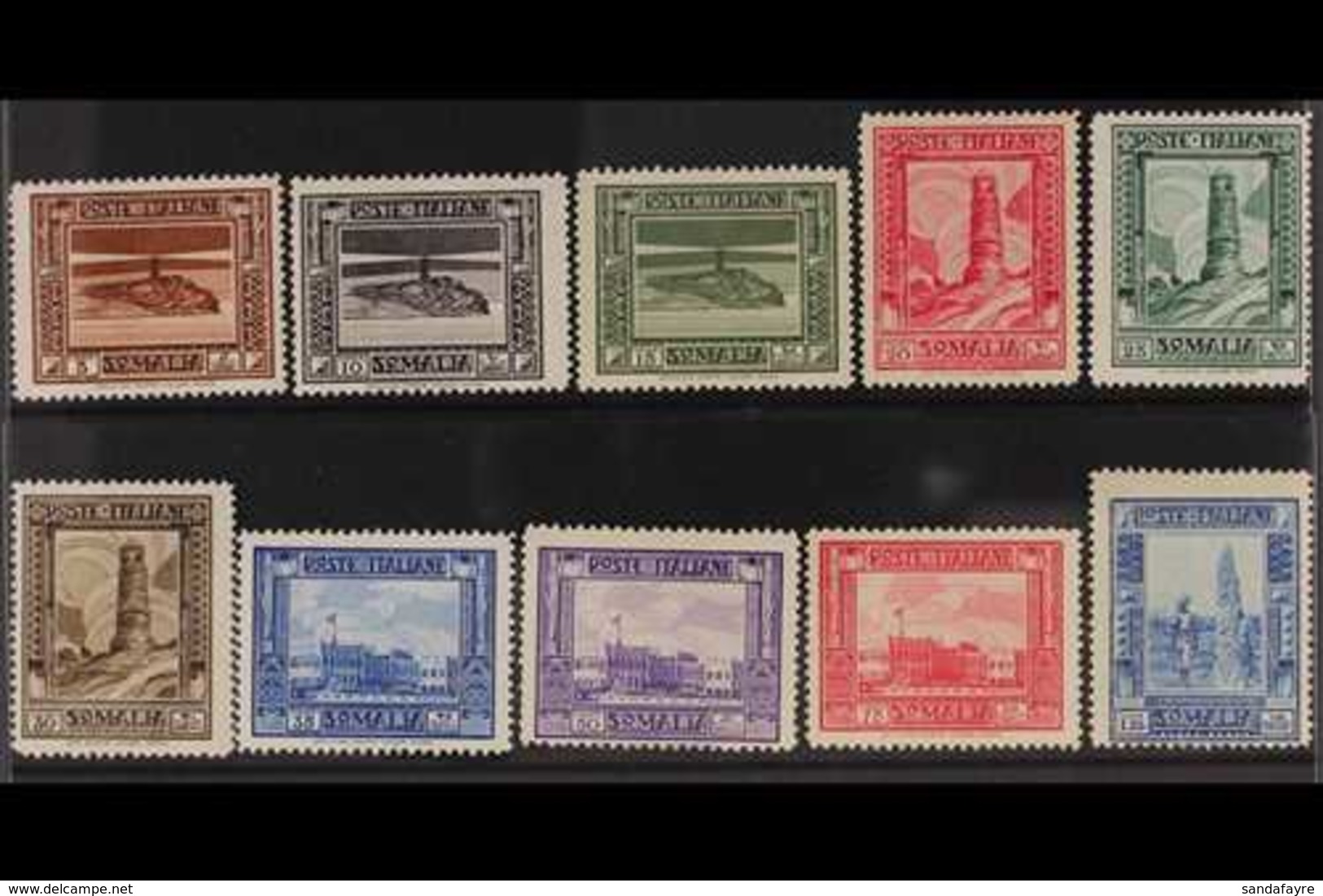 SOMALIA 1935-38 (perf 14) Pictorial Definitive Set To 1L25 (Sass 213/223), Never Hinged Mint (the 35c Lightly Hinged). S - Sonstige & Ohne Zuordnung