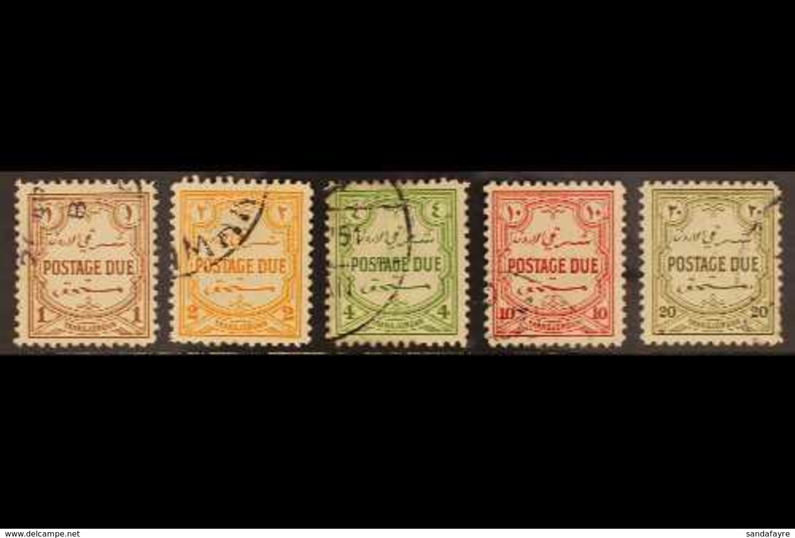 POSTAGE DUE 1944-49 Complete Postage Due Set, SG D244/48, Fine Cds Used (5 Stamps) For More Images, Please Visit Http:// - Jordan