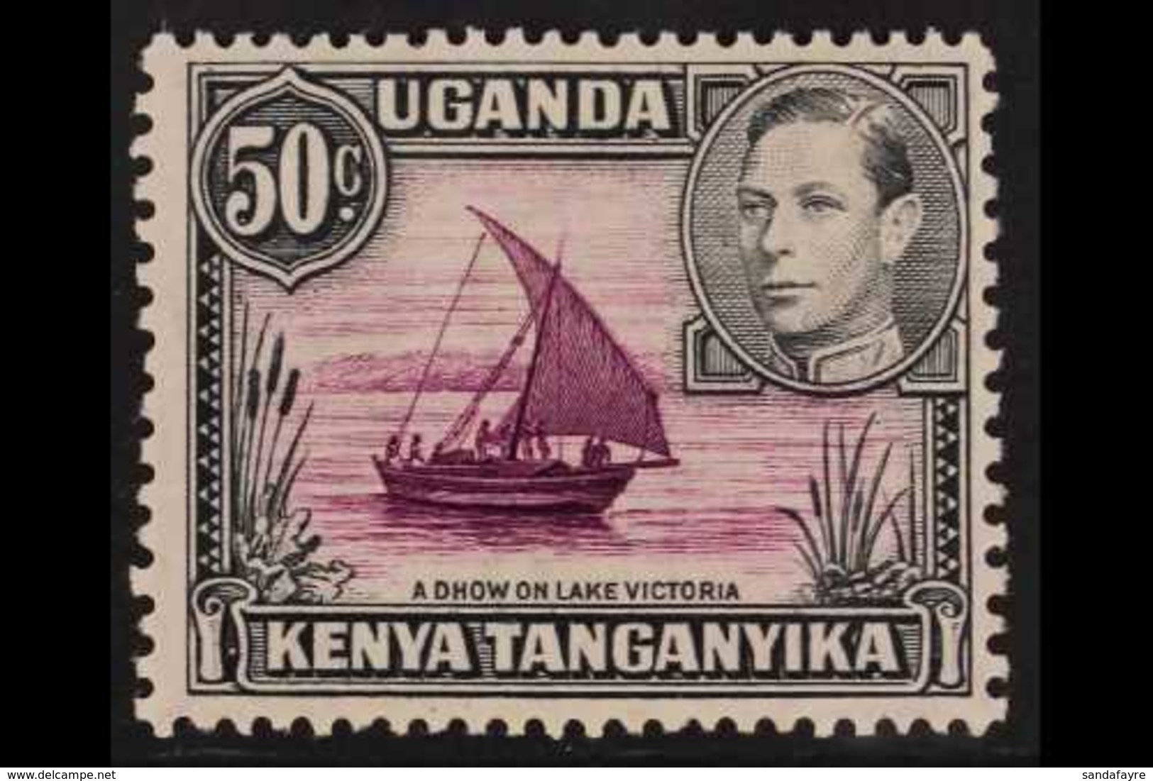 1938 50c Purple And Black, Rope Not Joined To Sail, SG 144a, Very Fine Mint. For More Images, Please Visit Http://www.sa - Vide