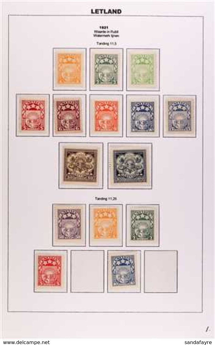 1921-1938 SEMI-SPECIALIZED FINE COLLECTION On Hingeless Pages In An Album With Many Multiples, Reference Items, Perforat - Letland