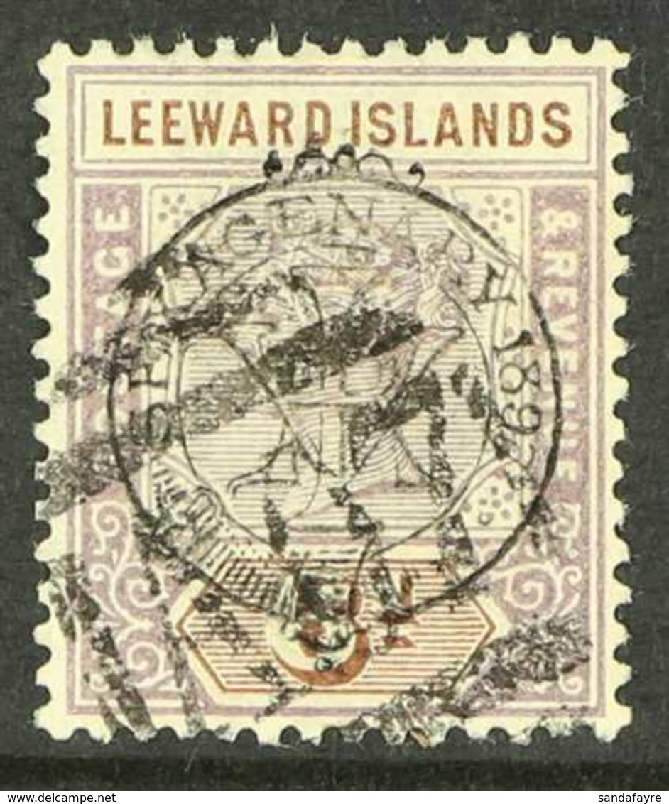 1897 6d Dull Mauve And Brown, Jubilee Overprint, SG 13, With Crisp "A07" Of Dominica.  For More Images, Please Visit Htt - Leeward  Islands