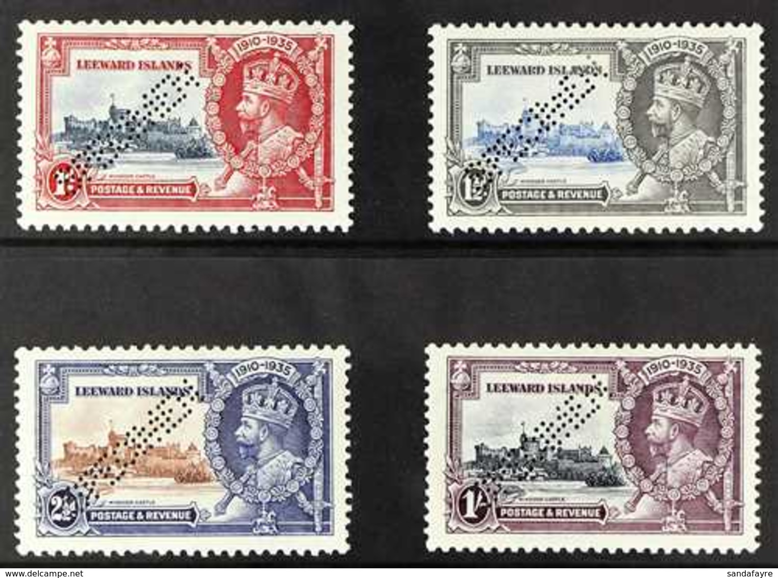1935 Silver Jubilee "SPECIMEN" Punctured Set, SG 88s/91s, Very Fine Mint (4 Stamps) For More Images, Please Visit Http:/ - Leeward  Islands