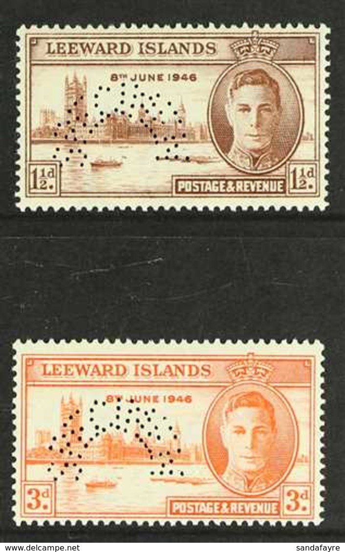 1946 Victory Set, Perf. "SPECIMEN", SG 115/116s, Fine Never Hinged Mint. (2 Stamps) For More Images, Please Visit Http:/ - Leeward  Islands