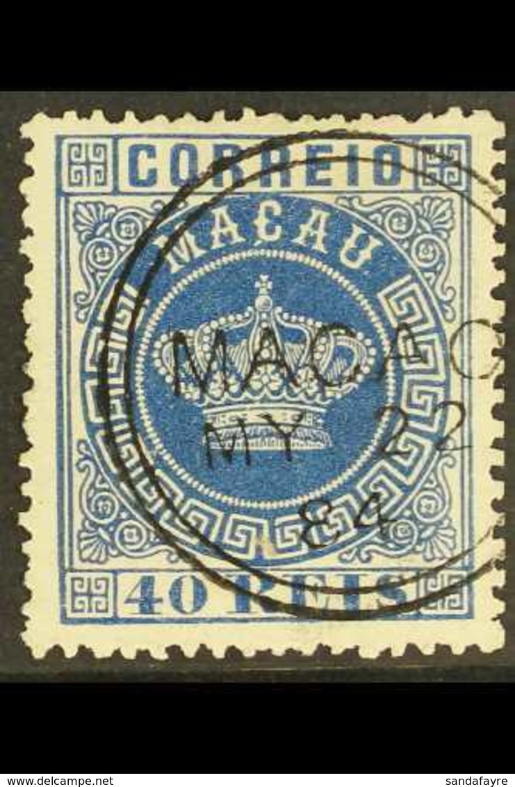 1884 40r Deep Blue, "Crown", Perf 13½, SG 14, Very Fine Used. For More Images, Please Visit Http://www.sandafayre.com/it - Sonstige & Ohne Zuordnung