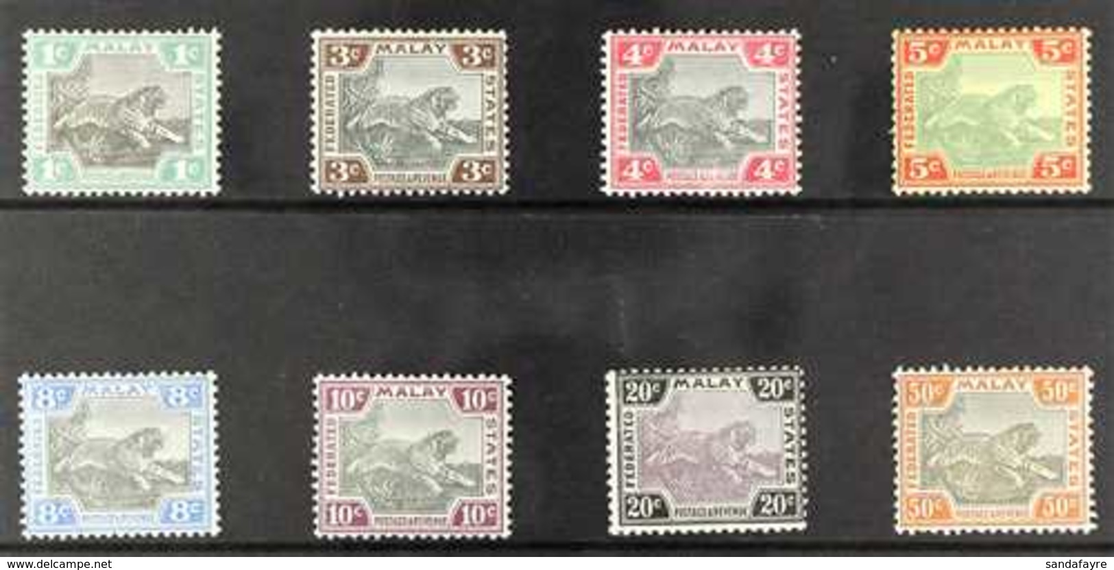 FEDERATED MALAY STATES 1900-1901. FMS "TIGERS", Crown CA Wmk (Sideways) Set, SG 15/22a, Fine Mint (8 Stamps) For More Im - Sonstige & Ohne Zuordnung