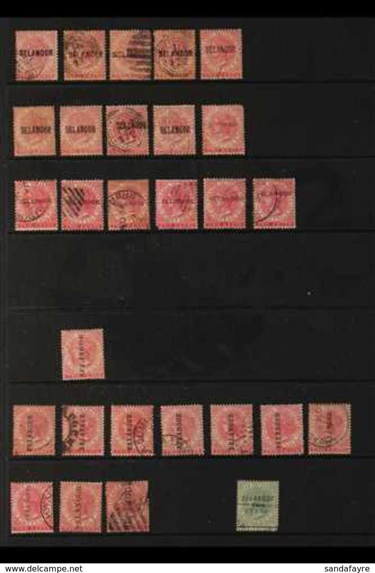 SELANGOR 1882-1891 OLD TIME OVERPRINTED SELECTION. An Intriguing Mint & Used, Unchecked & Unsorted Range, But At A Glanc - Andere & Zonder Classificatie