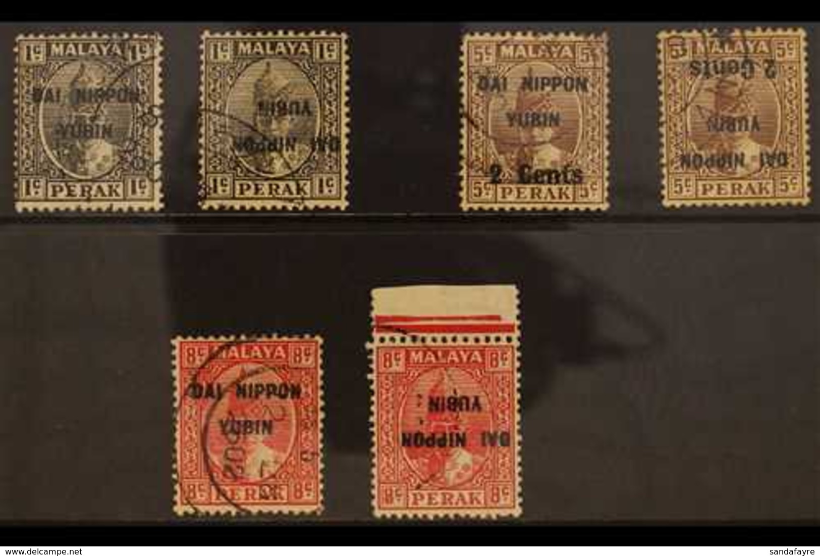 GENERAL ISSUES 1942 (Nov) Perak Stamps With "DAI NIPPON YUBIN" Overprints - The Set With Normal Overprints (SG J260/62), - Autres & Non Classés
