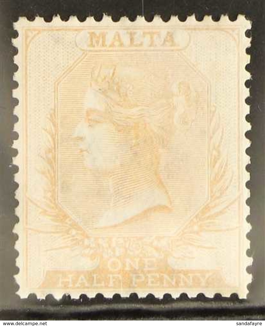 1863 ½d Buff, Wmc CC, Perf 14, SG 4, Very Fine Mint. For More Images, Please Visit Http://www.sandafayre.com/itemdetails - Malta (...-1964)