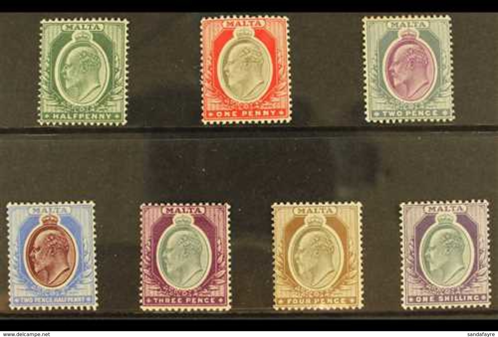 1903-04 CA Wmk Definitive Set, SG 38/44, Fine Mint (7 Stamps) For More Images, Please Visit Http://www.sandafayre.com/it - Malta (...-1964)