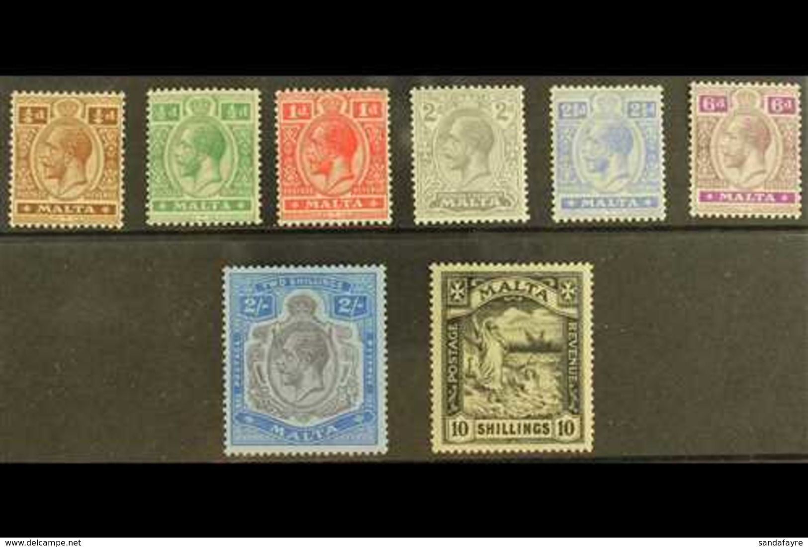1921-22 Complete Set, SG 97/104, Mint. (8 Stamps) For More Images, Please Visit Http://www.sandafayre.com/itemdetails.as - Malta (...-1964)