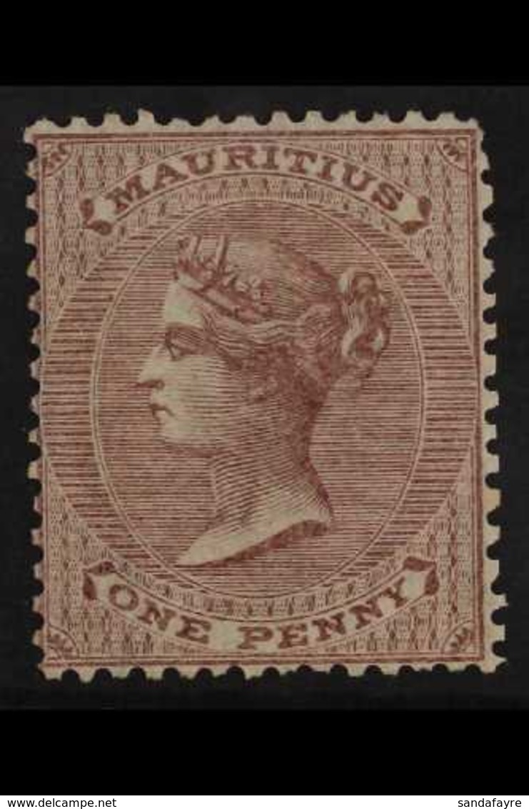 1860-63 1d Purple-brown, No Watermark, SG 46, Fine Mint. For More Images, Please Visit Http://www.sandafayre.com/itemdet - Maurice (...-1967)