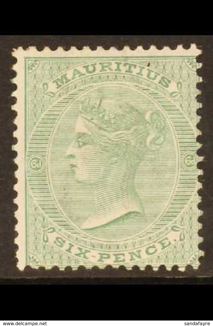 1863  6d Blue Green, Wmk CC, SG65, Very Fine Mint, Large Part Og. For More Images, Please Visit Http://www.sandafayre.co - Mauritius (...-1967)