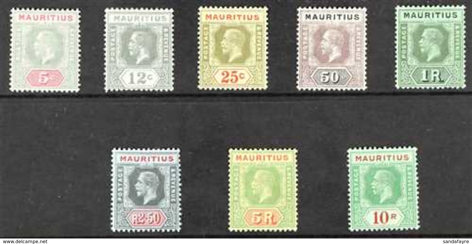 1913 - 22 Geo V, Wmk MCA, Set Complete, SG 196/204d, Very Fine Mint. (8 Stamps) For More Images, Please Visit Http://www - Mauritius (...-1967)