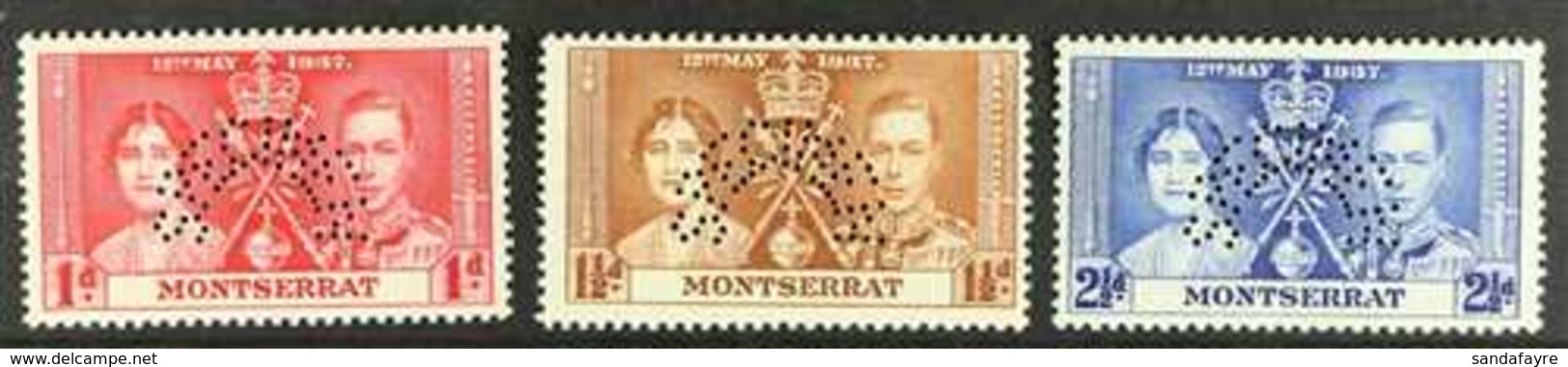 1937 Coronation Set, Perf. "SPECIMEN", SG 98/100s, Fine Never Hinged Mint. (3 Stamps) For More Images, Please Visit Http - Montserrat