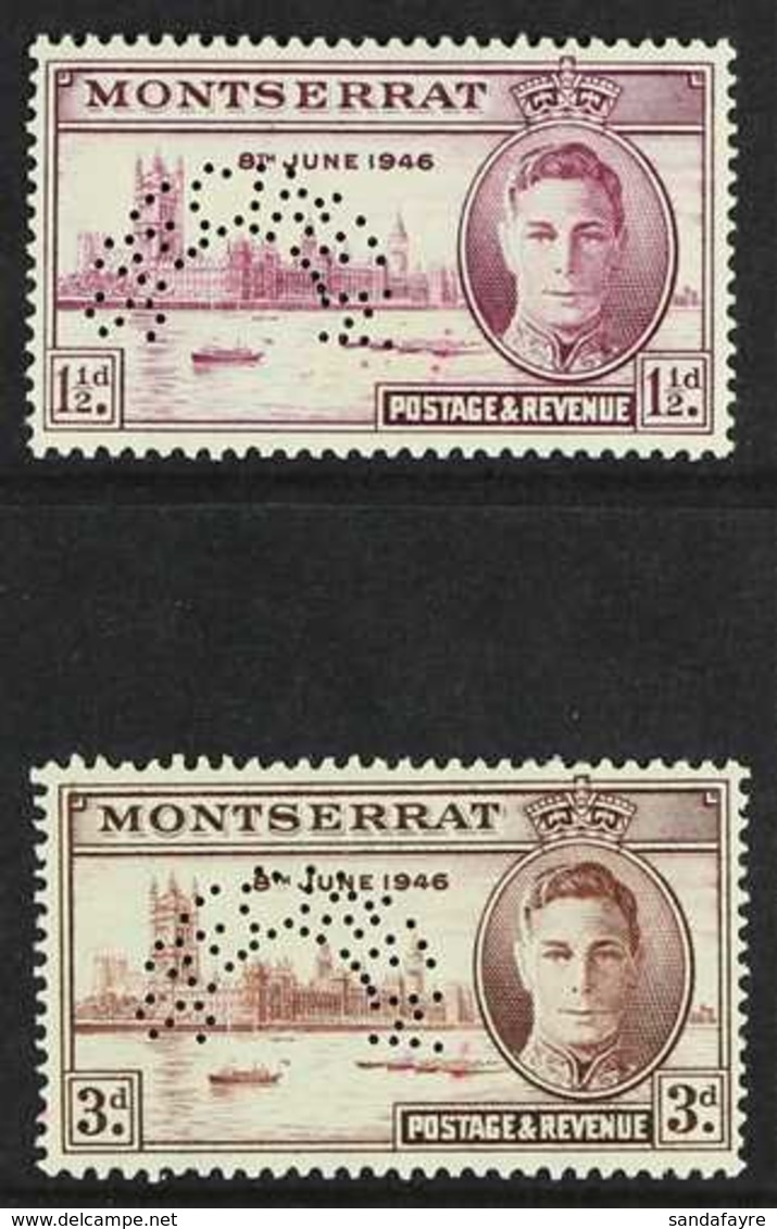 1946 Victory Set, Perf. "SPECIMEN", SG 113/114s, Fine Never Hinged Mint. (2 Stamps) For More Images, Please Visit Http:/ - Montserrat