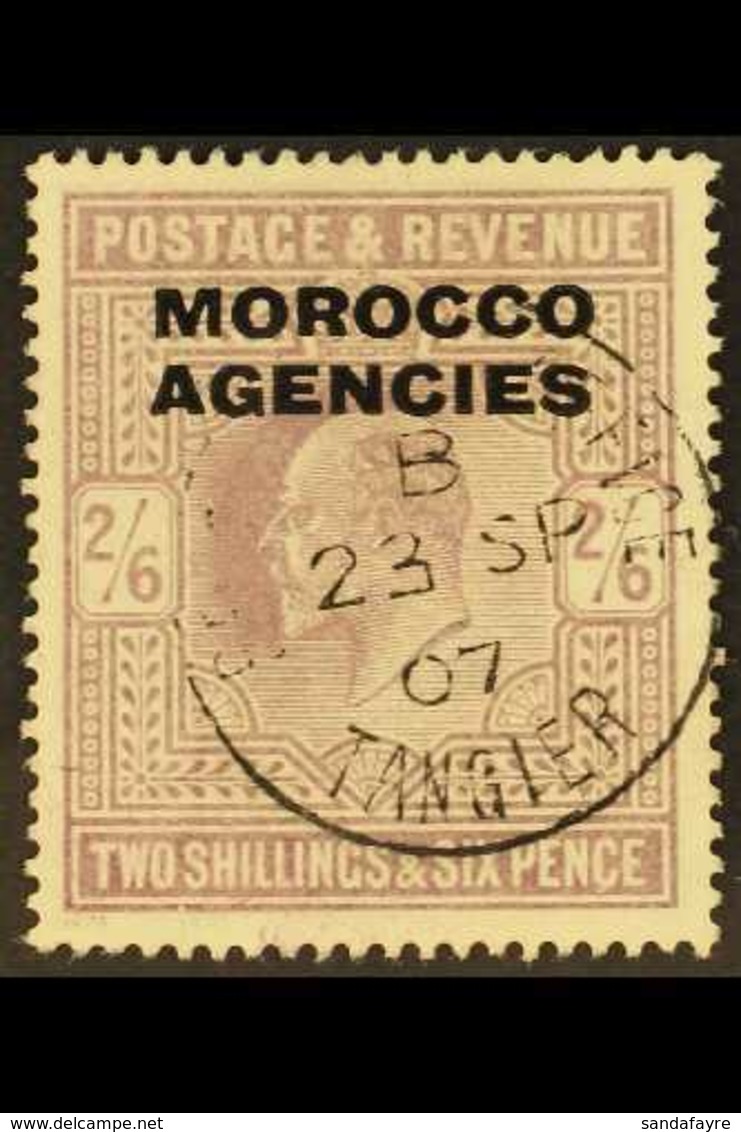 BRITISH CURRENCY 1907-13 2s6d Pale Dull Purple Overprint, SG 38, Fine Used With Fully Dated "Tangier" Cds Cancel. For Mo - Other & Unclassified