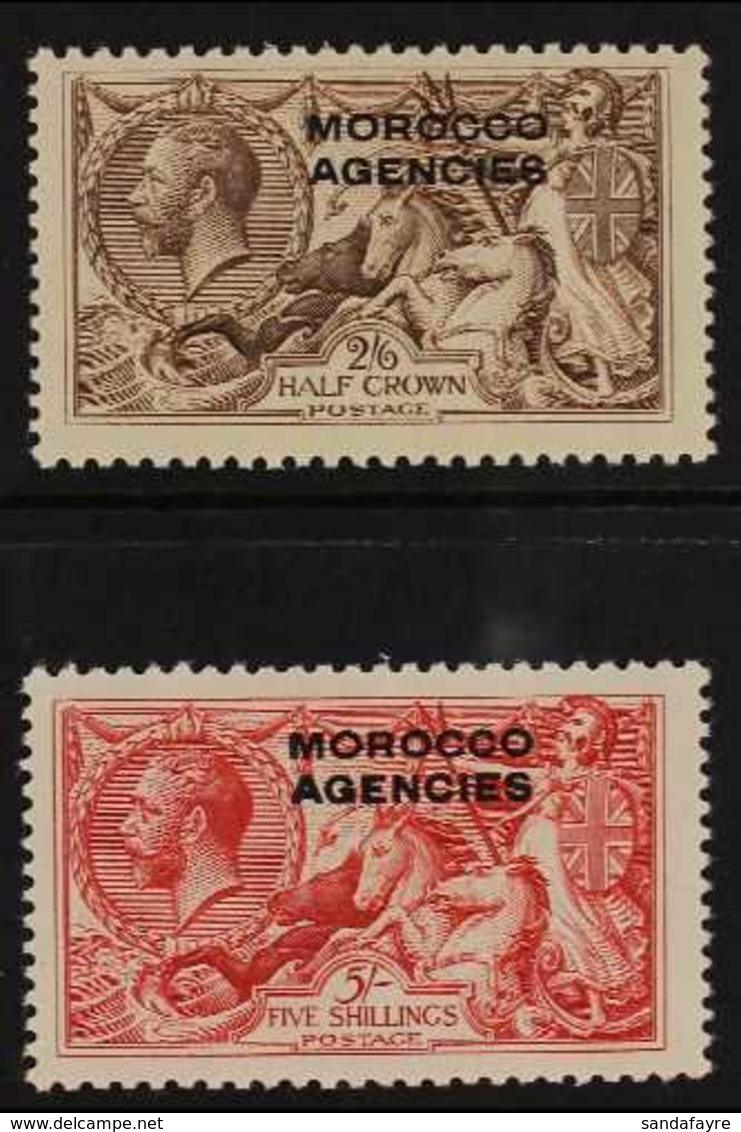 BRITISH CURRENCY 1914-31 Bradbury Wilkinson 2s6d Chocolate-brown And 5s Rose-red, SG 53/54, Very Fine Mint. (2 Stamps) F - Andere & Zonder Classificatie