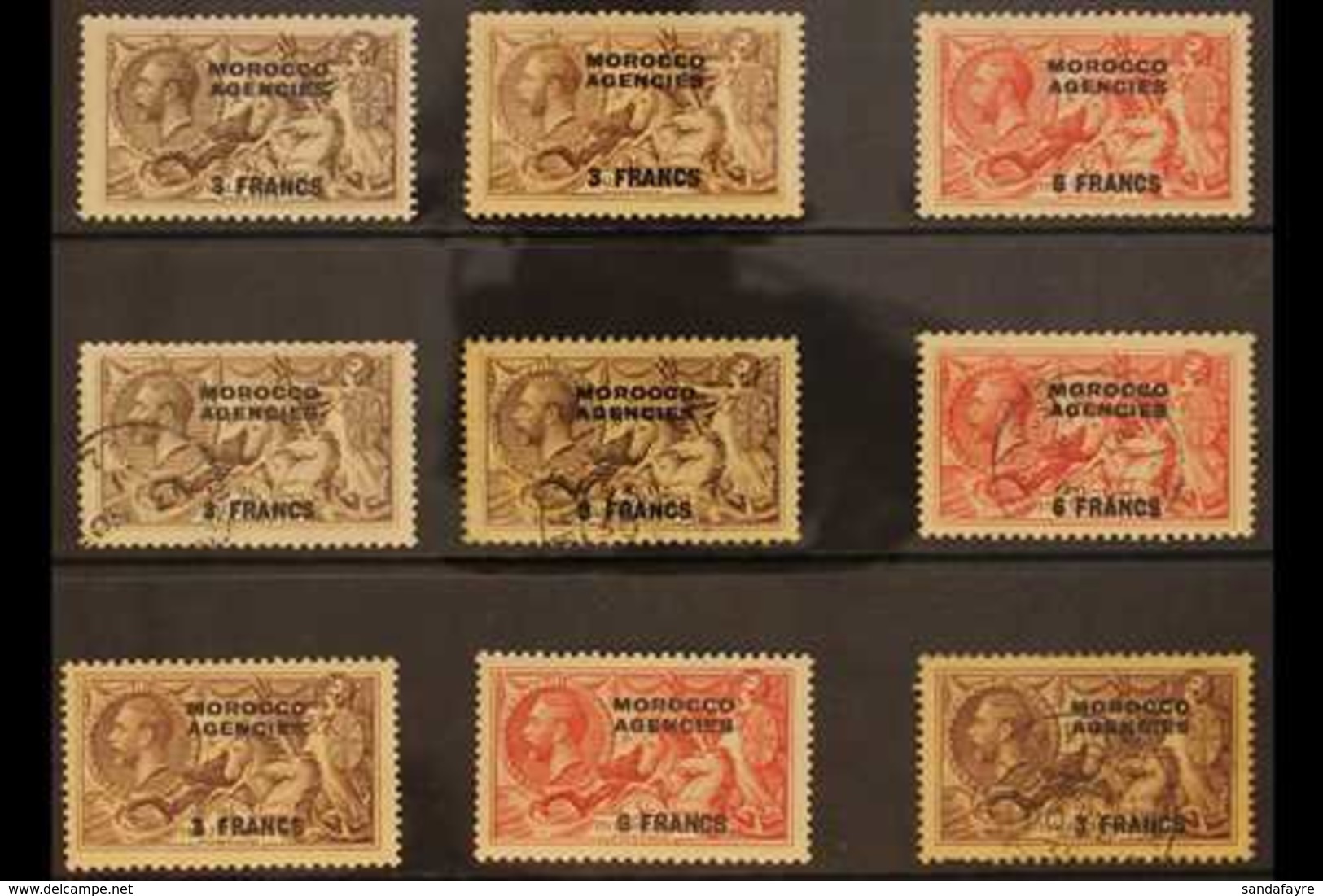 FRENCH CURRENCY 1922-1936 SEAHORSES Complete Very Fine Mint - With 1924-32 3f On 2s6d (both Listed Shades) And 6f On 5s, - Sonstige & Ohne Zuordnung