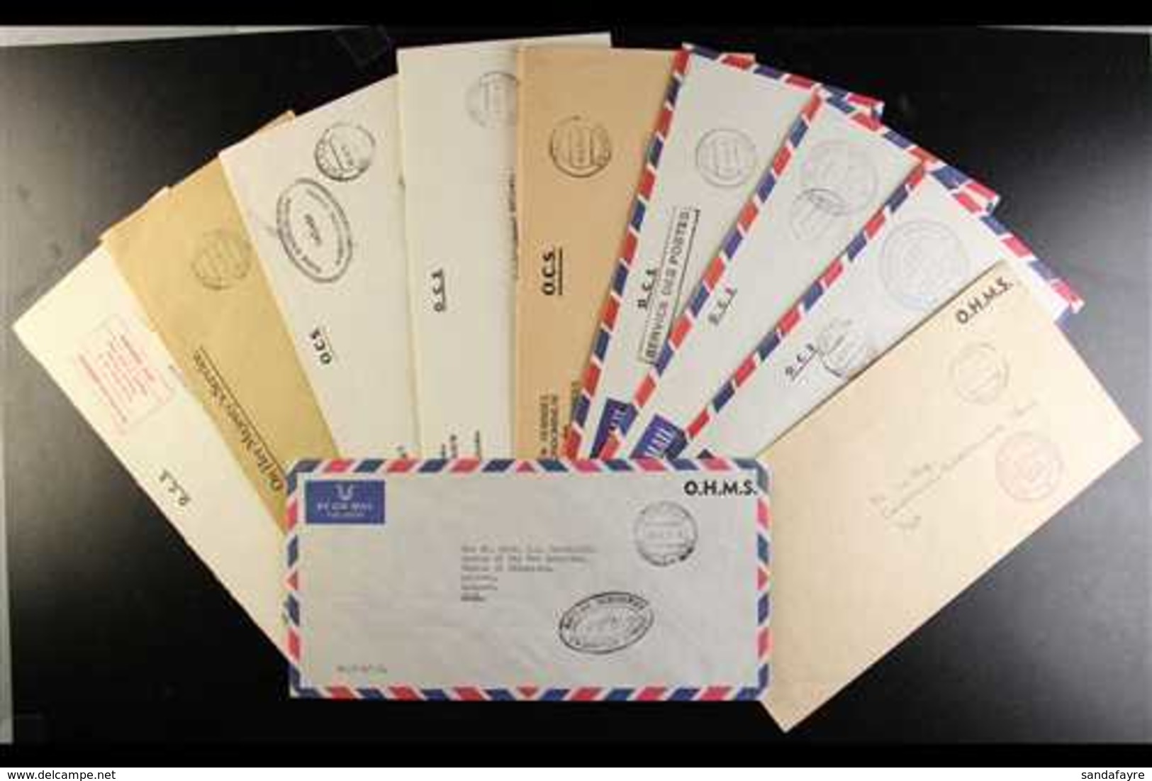 OFFICIAL MAIL Addressed To Various Officials And The Bishop Of The New Hebrides, We See Range Of Internal Official Mail  - Other & Unclassified