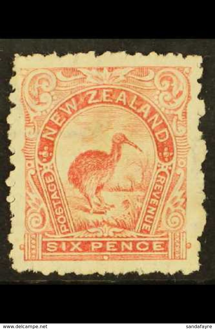 1899-1903 6d Pale Rose, Perf 11, "Showing Part Of Sheet Wmk" Variety, SG 265cd, Fine Unused Without Gum. For More Images - Other & Unclassified