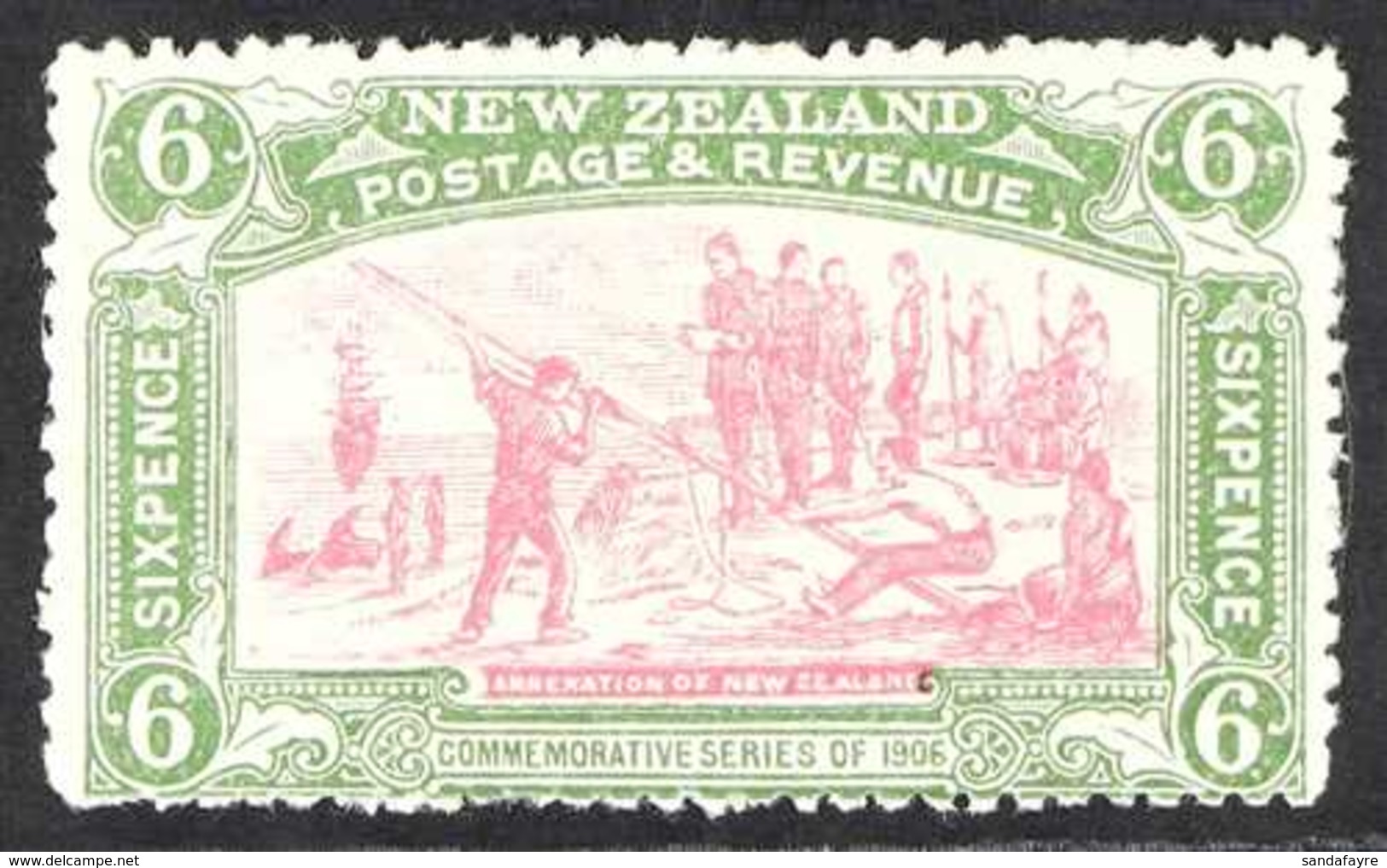 1906 6d Pink & Olive-green Christchurch Exhibition, SG 373, Fine Mint, Fresh. For More Images, Please Visit Http://www.s - Sonstige & Ohne Zuordnung