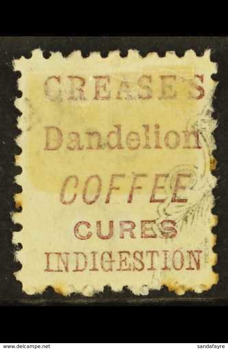 ADVERTISING STAMPS 1882 -1900 6d Brown, Perf 10, SG 224bf, With Brown Purple Advert For "Creases", Mint With A Couple Of - Other & Unclassified