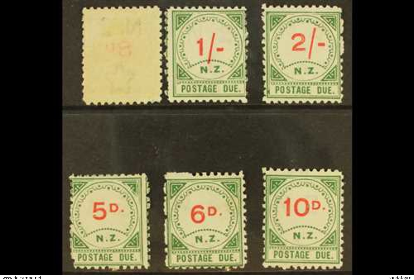 POSTAGE DUE 1899 Type I 8d (showing 2nd Off-set Impression Of The Red On Reverse), 1s And 2s, Small "D" 5d, 6d And 10d,  - Other & Unclassified