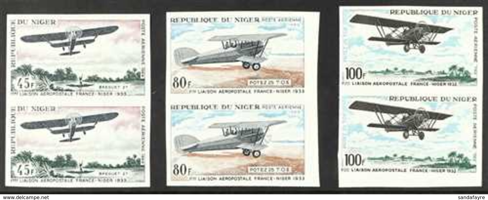 1968 Air Mail Service - Aircraft Complete Set, Scott C83/85, Superb Never Hinged Mint IMPERF PAIRS, Very Fresh. (3 Pairs - Sonstige & Ohne Zuordnung