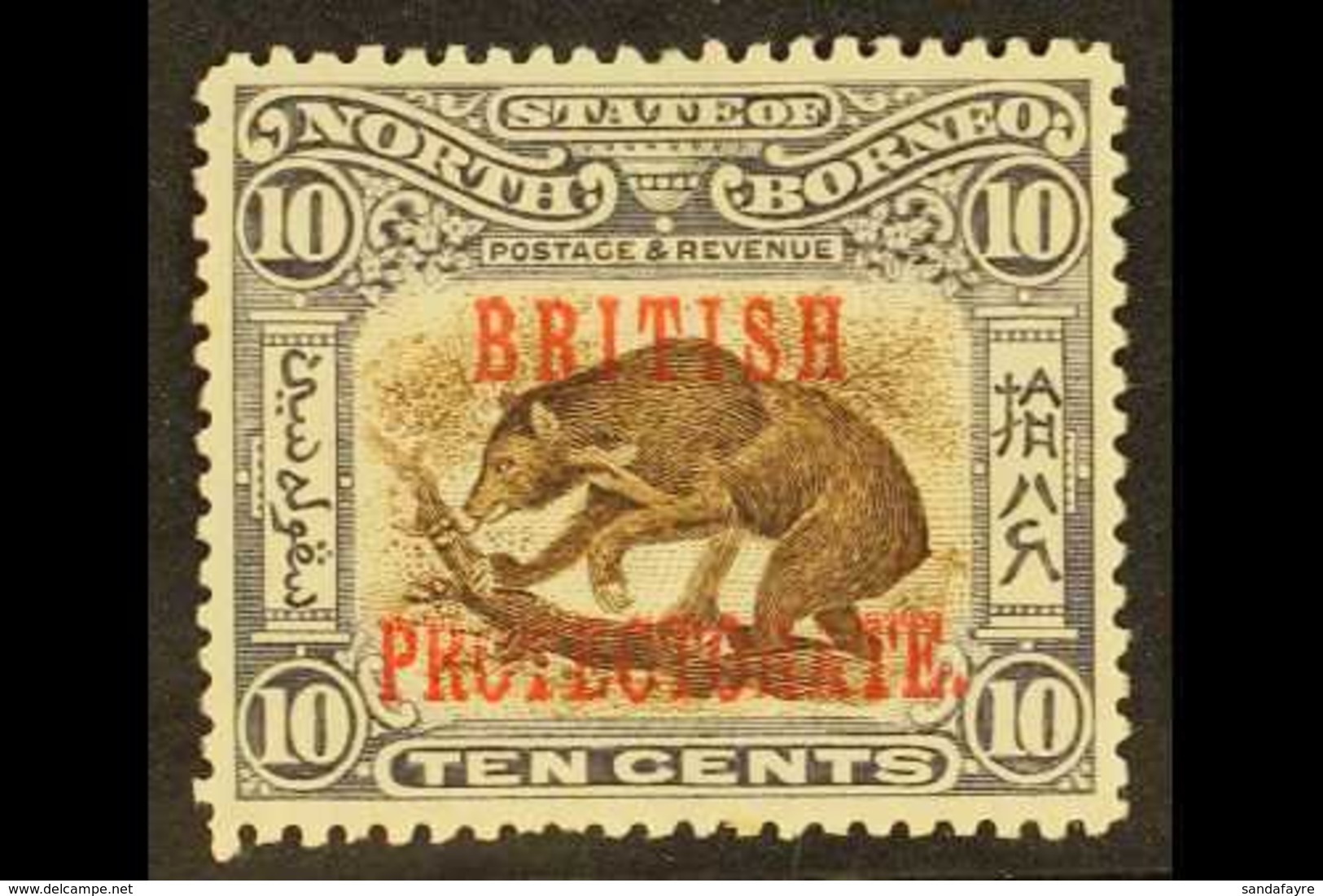 1901 10c Brown And Lilac Bear, Ovptd British Protectorate, SG 134, Very Fine Well Centered Mint. For More Images, Please - Nordborneo (...-1963)