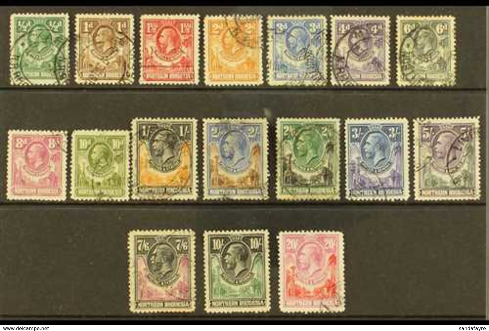 1925 Geo V Set Complete To 20s, SG 1/17, 10s And 20s Fiscal Cancels Nonetheless An Attractive Set. Cat £850. (17 Stamps) - Nordrhodesien (...-1963)