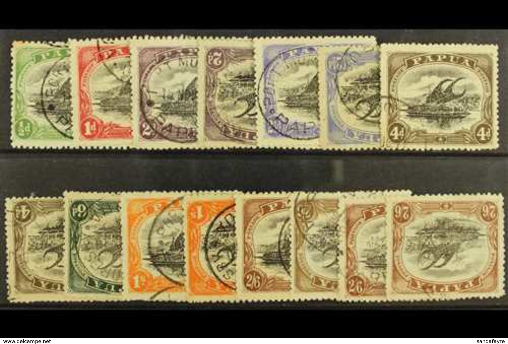 1910-11 Lakatoi Litho Set, SG 75/83 With Both 2s6d Types, With Additional Inverted Watermarks Of 2d, 2½d, 4d, 1s, 2s6d T - Papua-Neuguinea