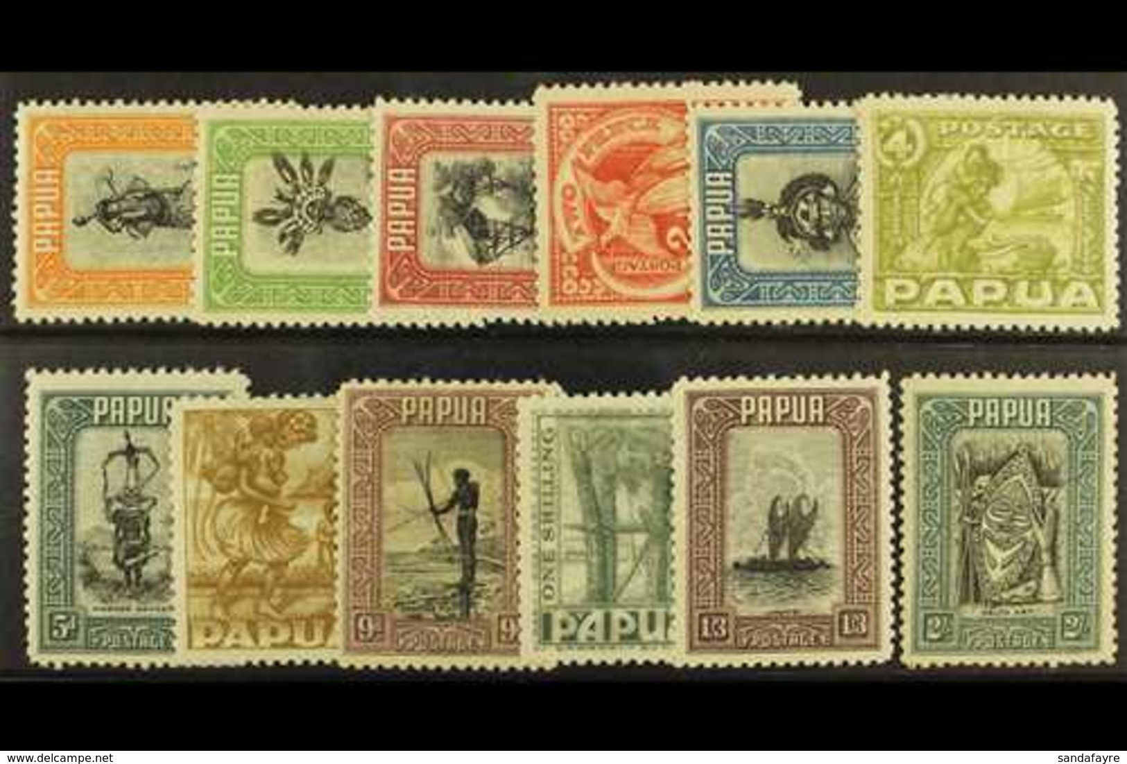 1932 Pictorial Set To 2s, SG 130/141, Mainly Fine Mint. (12) For More Images, Please Visit Http://www.sandafayre.com/ite - Papua New Guinea