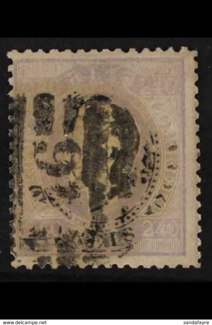 1870 240r Lilac, Straight Label, Perf.12½, Mi 44xB, Good Used With Number "46" Porto Barred Cancel, Cat.1500 Euros. For  - Other & Unclassified