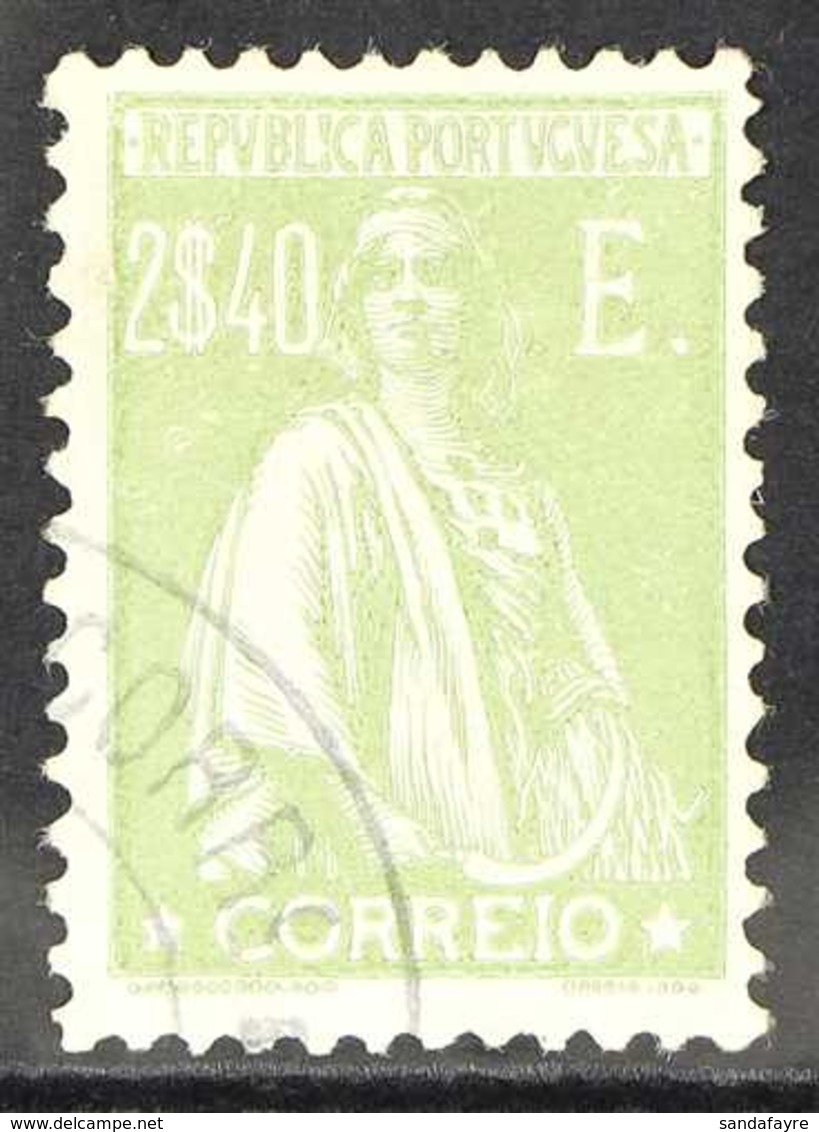 1917-24 2.40E Sage Green "Ceres", Mi 293, SG 572, Very Fine Used For More Images, Please Visit Http://www.sandafayre.com - Autres & Non Classés