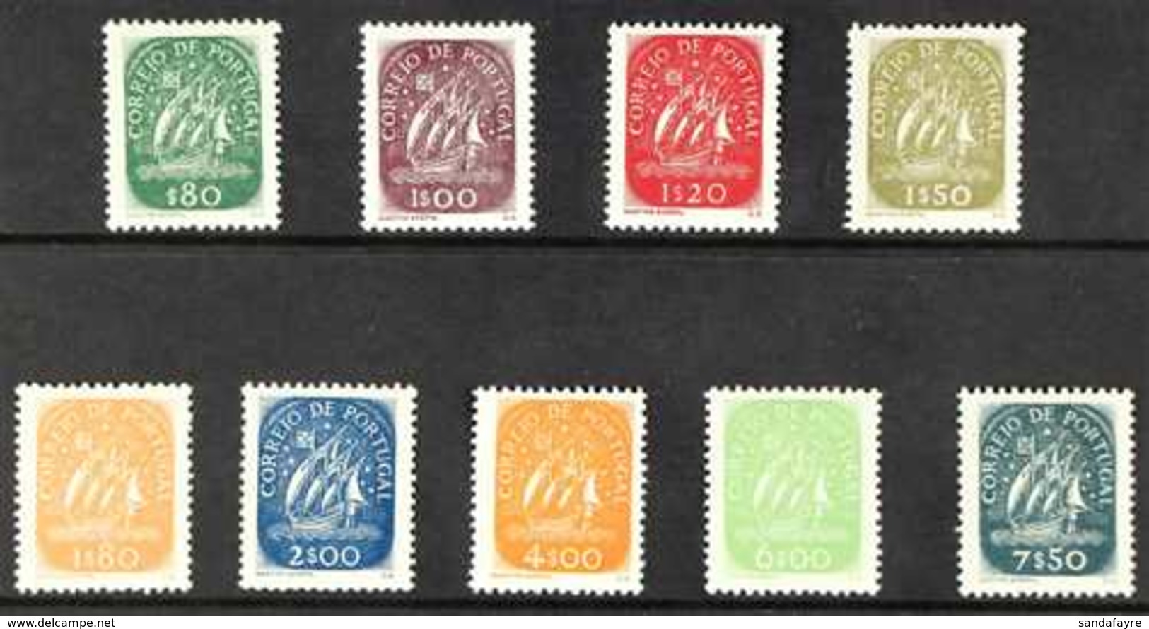 1948-1949 Caravel Complete Set, Afinsa 696/704, Mi 725/29 & 744/47, Very Fine Mint (9 Stamps) For More Images, Please Vi - Autres & Non Classés